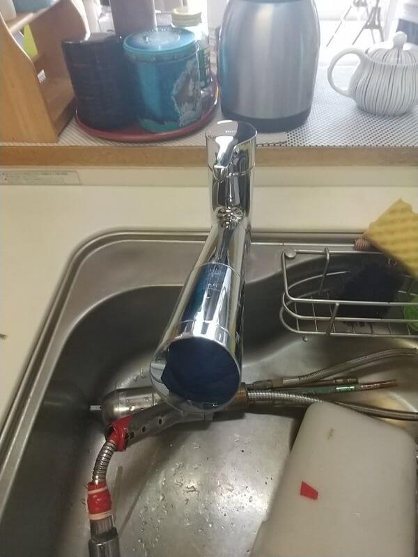 キッチン水栓交換状況